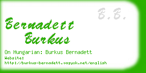 bernadett burkus business card